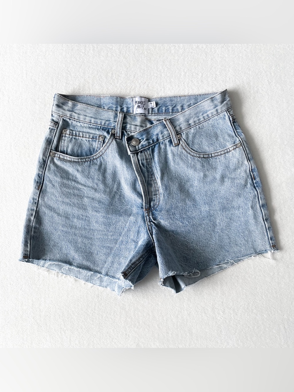Princess Polly Asymmetric Denim Shorts